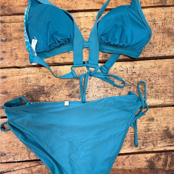 La Vie En Rose Blue Triangle Bikini Set - Picture 3 of 5